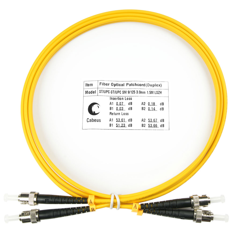 Оптический патч-корд Cabeus SM 9/125 мкм жёлтый 1,5 м, FOP(d)-9-ST-ST-1,5m