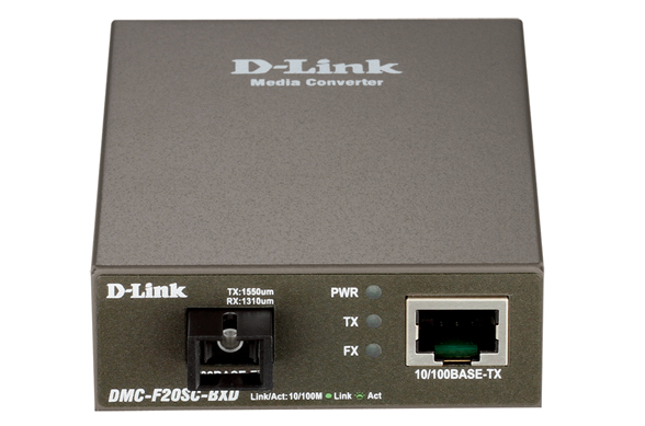 Картинка - 1 Медиаконвертер D-Link 100Base-TX-100Base-FX RJ-45-SC, DMC-F20SC-BXD/A1A
