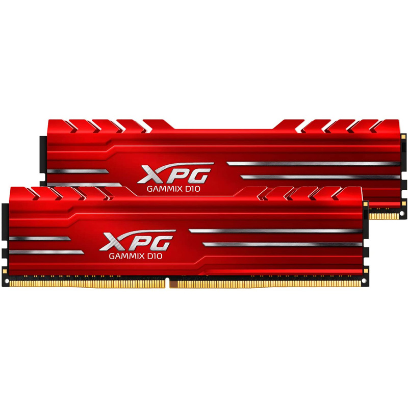 Картинка - 1 Комплект памяти ADATA XPG GAMMIX D10 Red Heatsink 16GB DIMM DDR4 3200MHz (2х8GB), AX4U32008G16A-DR10
