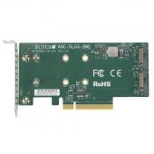 Модуль расширения Supermicro PCI-E Add-On Card for two M.2 NVMe SSDs, AOC-SLG3-2M2-O