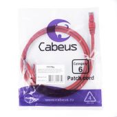 Патч-корд Cabeus UTP кат. 6 красный 1 м, PC-UTP-RJ45-Cat.6-1m-RD-LSZH