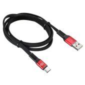 Фото USB кабель Digma USB Type C (M) -> USB Type A (M) 2A 1,2 м, TYPE-C-1.2M-FLAT-BLK