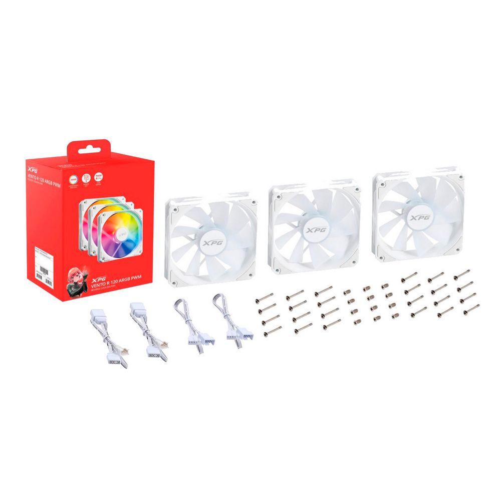 Корпусный вентилятор XPG VENTO R 120 ARGB PWM 120 мм 4-pin, VENTOR120ARGBPWM3C-WHCWW