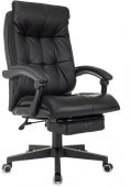 Кресло для руководителей БЮРОКРАТ CH-824MSG-BF чёрный, эко.кожа/ткань, CH-824MSG-BF/B-PU