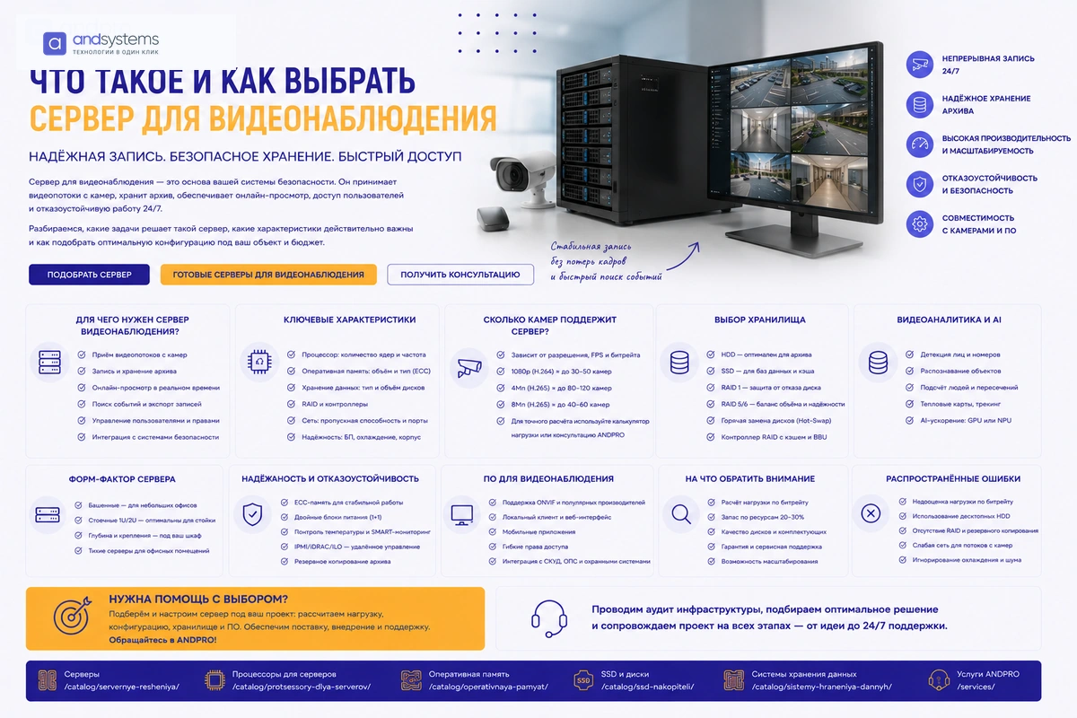 Что такое сервер для видеонаблюдения и как выбрать сервер под камеры