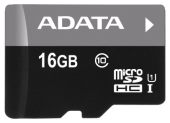 Карта памяти ADATA microSDHC UHS-I Class 1 C10 16GB, AUSDH16GUICL10-RA1