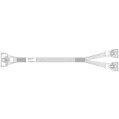 Кабель данных Amphenol MCIO x8 74P -> 2 x MCIO x4 38P 0.7 м, RMC74-6891