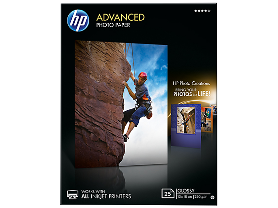 Картинка - 1 Упаковка бумаги HP Advanced Glossy Photo Paper 13 x 18 см 25л 250г/м², Q8696A