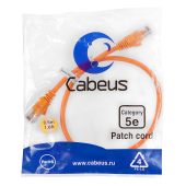 Патч-корд Cabeus UTP кат. 5e Оранжевый 0,5 м, PC-UTP-RJ45-Cat.5e-0.5m-OR-LSZH