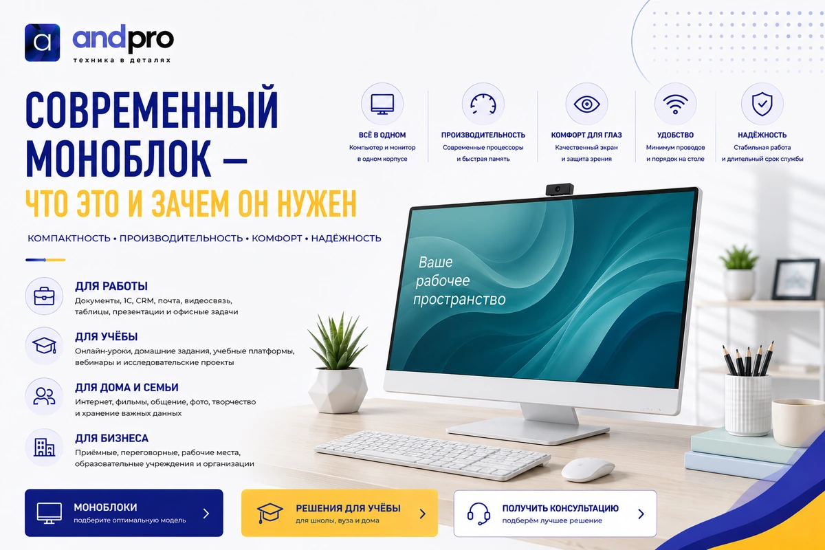 Современный моноблок: что это и зачем он нужен