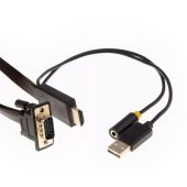 Фото Видеокабель Telecom HDMI (M) + USB Type A (M) + Jack 3.5 (F) -> VGA (M) 1,8 м, TA675-1.8M