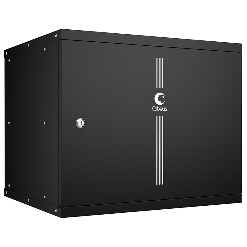 Картинка - 1 Настенный шкаф Cabeus WSC-05D Light 9U Ш550xГ450мм Чёрный, WSC-05D-9U55/45m-BK
