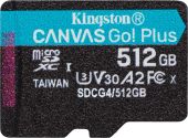 Фото Карта памяти Kingston Canvas Go! Plus microSDXC UHS-I Class 3 C10 512GB, SDCG4/512GBSP