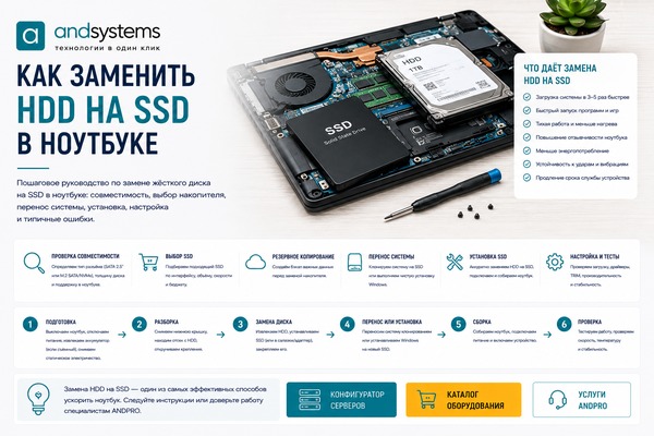 Как заменить HDD на SSD в ноутбуке