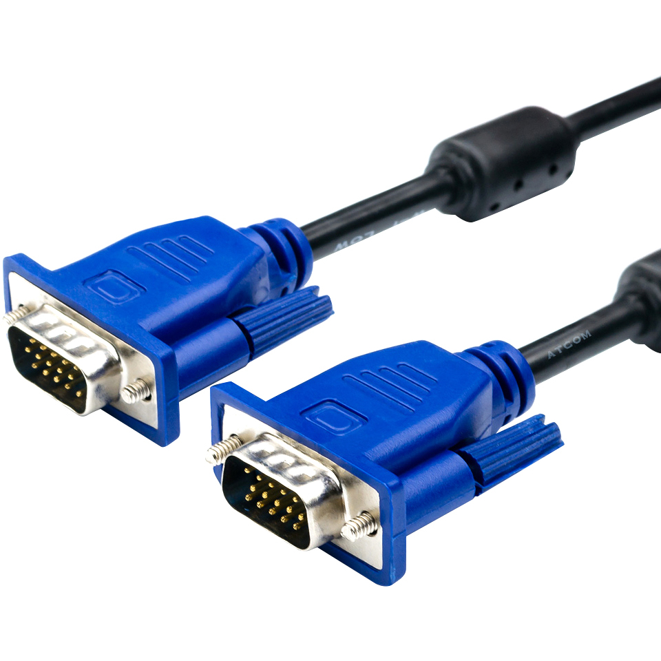 Видео кабель ATCOM VGA (M) -> VGA (M) 20 м, AT0701