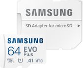 Фото Карта памяти Samsung EVO PLUS microSDXC UHS-I Class 1 C10 64GB, MB-MC64KA