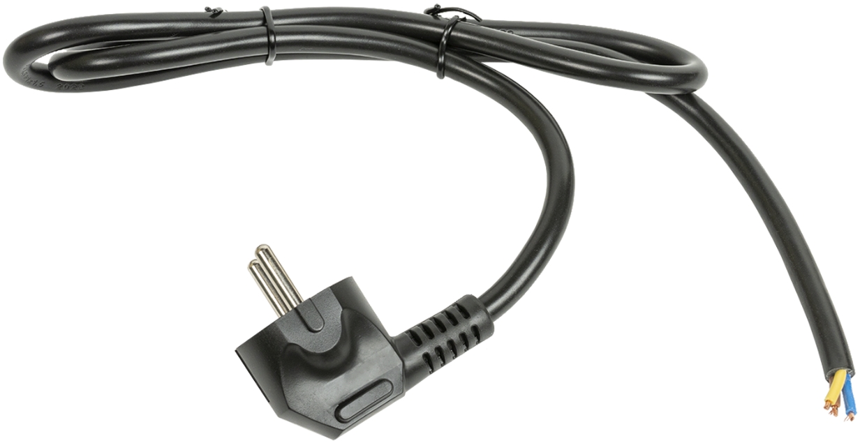 Кабель питания Filum свободный -> Schuko CEE 7 16A 3 м, FL-PC-SH90-C2-3.0-BK
