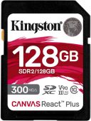 Карта памяти Kingston Canvas React Plus SDXC UHS-II Class 3 C10 128GB, SDR2/128GB