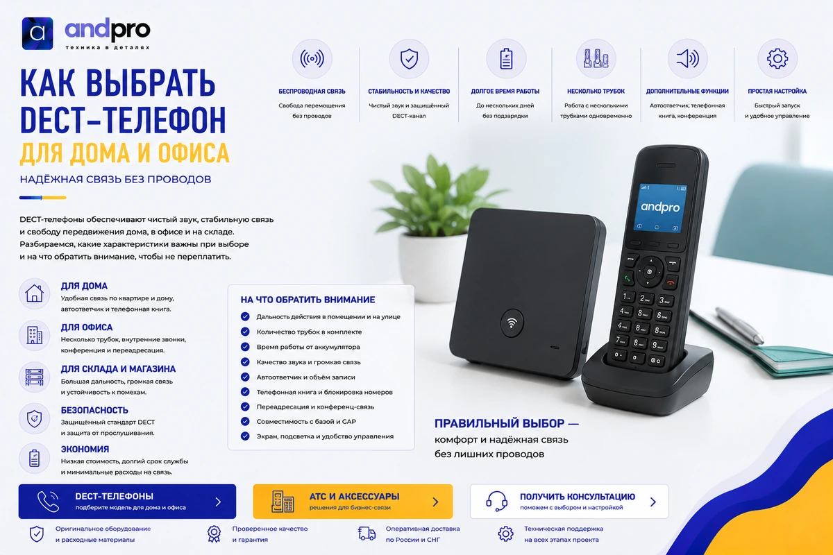 Как выбрать DECT-телефон для дома и офиса