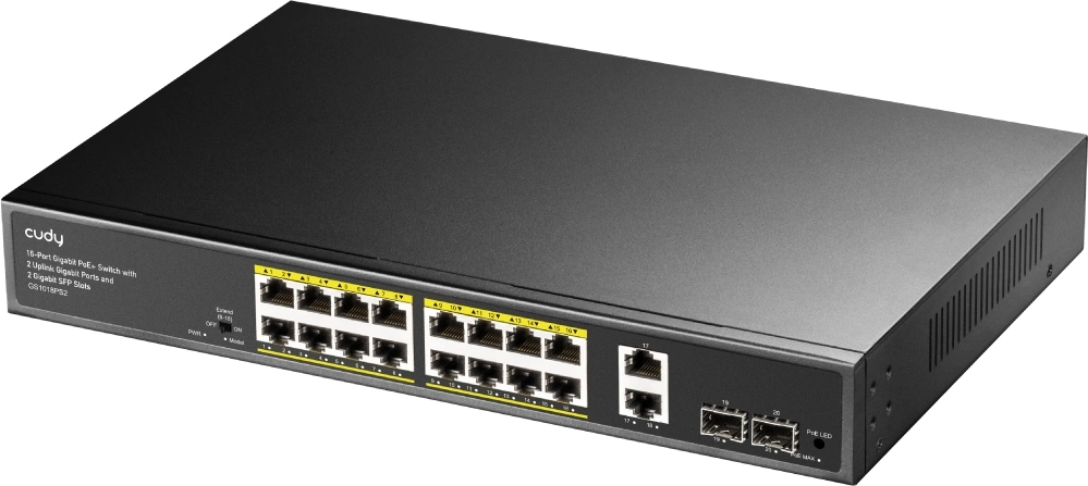 Коммутатор Cudy GS1018PS2 16-PoE Неуправляемый 20-ports, GS1018PS2