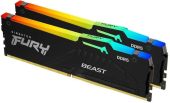 Фото Комплект памяти Kingston FURY Beast RGB 2х16 ГБ DIMM DDR5 5600 МГц, KF556C40BBAK2-32