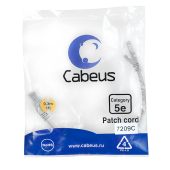 Патч-корд Cabeus UTP кат. 5e серый 0,3 м, PC-UTP-RJ45-Cat.5e-0.3m