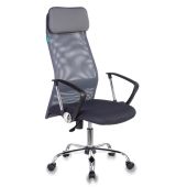Кресло для руководителей БЮРОКРАТ KB-6N Серый, сетка/ткань, KB-6N/SL/DG/TW-12