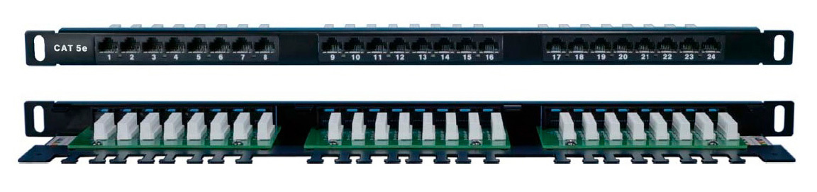 Патч-панель Hyperline 24-ports UTP RJ-45 0.5U, PPHD-19-24-8P8C-C5E-110D