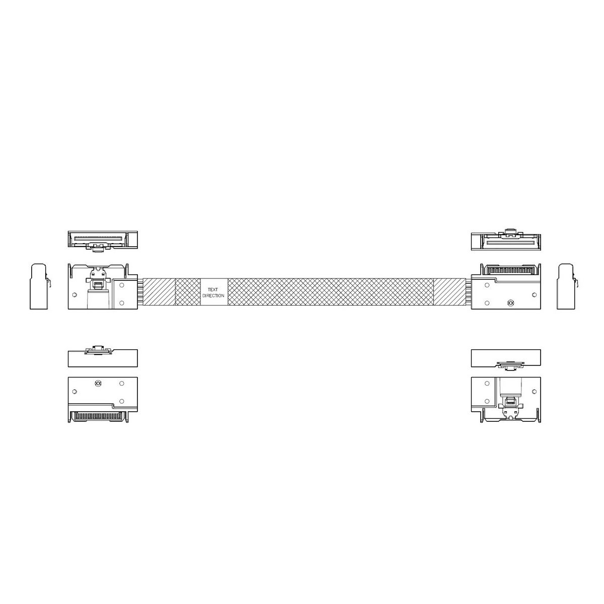 Кабель данных JPC MCIO x8 74P -> MCIO x8 74P 0.8 м, P732EGB00800-1