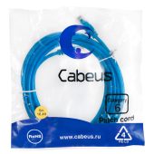 Патч-корд Cabeus UTP кат. 6 Синий 5 м, PC-UTP-RJ45-Cat.6-5m-BL