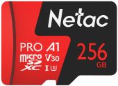 Карта памяти Netac P500 Extreme Pro microSDXC UHS-I Class 3 C10 256GB, NT02P500PRO-256G-R
