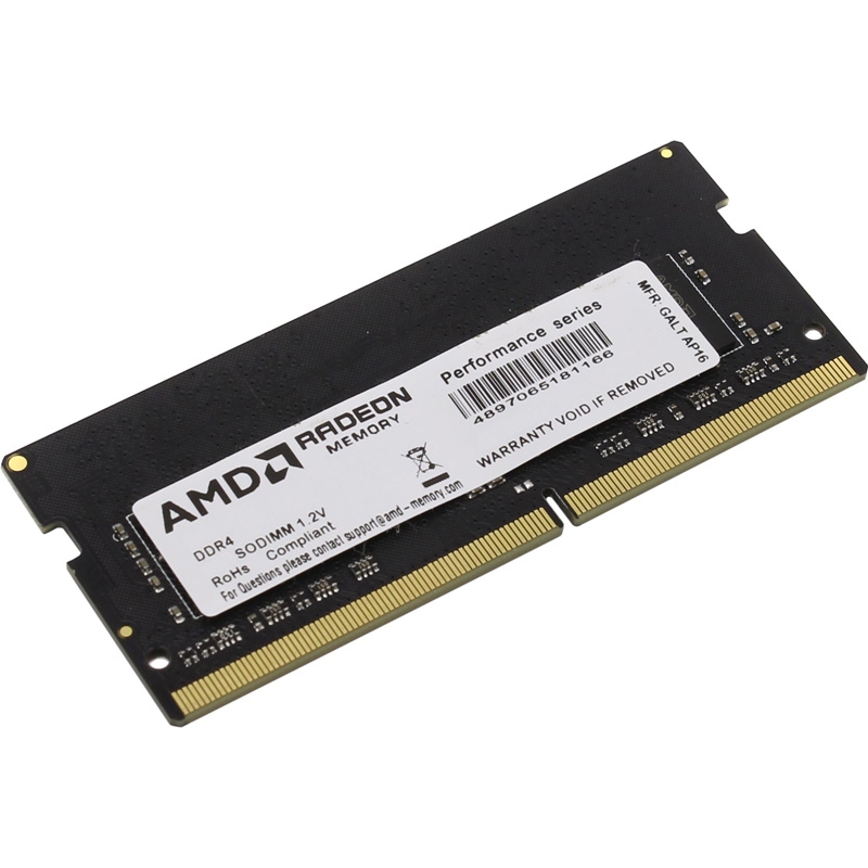 Картинка - 1 Модуль памяти AMD Radeon R7 Performance Series 32GB SODIMM DDR4 2666MHz, R7432G2606S2S-UO