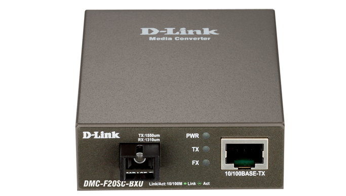 Картинка - 1 Медиаконвертер D-Link 100Base-TX-100Base-FX RJ-45-SC, DMC-F20SC-BXU/A1A