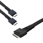 Кабель данных Amphenol OCuLink SFF-8611 (x8) -> 2xSFF-8611 (x4) 0.8 м, RML80-0249