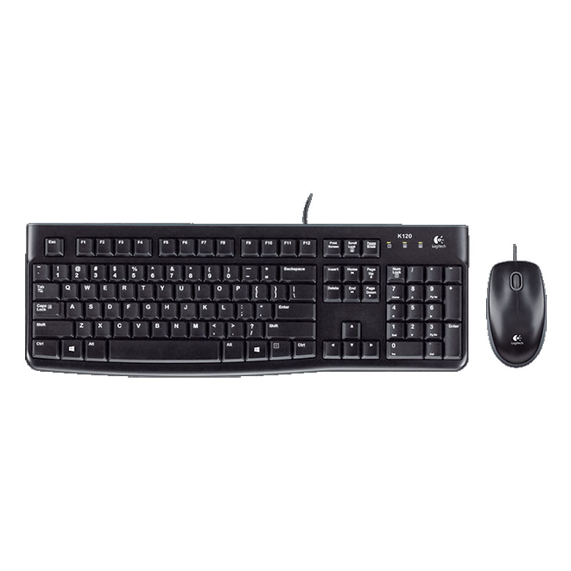 Картинка - 1 Комплект Клавиатура/мышь Logitech MK120 Проводной Чёрный, 920-002561