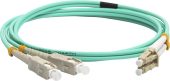 Оптический патч-корд LANMASTER 50/125 мкм аква 3 м, LAN-2LC-2SC/OM3-3.0