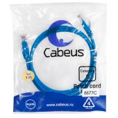 Патч-корд Cabeus UTP кат. 6 Синий 1 м, PC-UTP-RJ45-Cat.6-1m-BL-LSZH