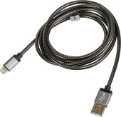 Фото USB кабель Hama Metal Lightning -> USB Type A (M) 2.4A 1.5 м, 00173626