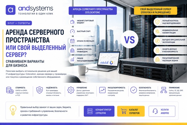 Аренда серверного пространства или свой выделенный сервер?
