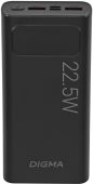 Вид Портативный аккумулятор Power Bank Digma DGPF20A чёрный, DGPF20A22PBK