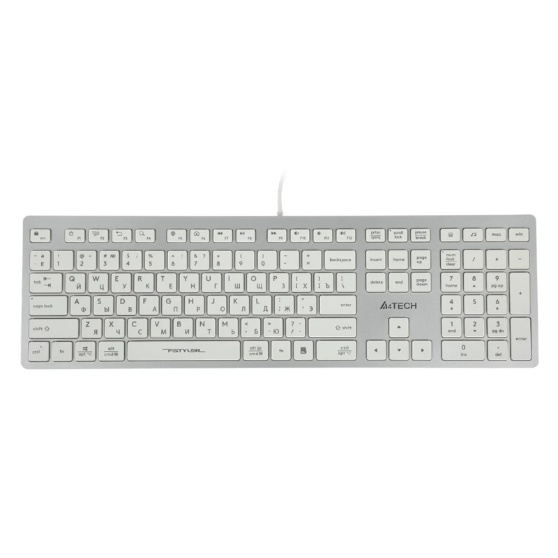 Клавиатура мембранная A4Tech Fstyler FX50 Проводная белый, FX50 WHITE