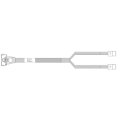Кабель данных Amphenol MCIO x8 74P -> 2xSFF-8643 0.8 м, RMC74-8690