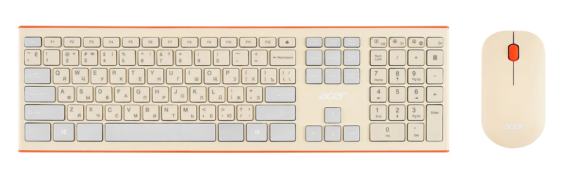 Комплект Клавиатура/мышь Acer  Беспроводной бежевый, ZL.ACCEE.004