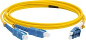 Оптический патч-корд LANMASTER SM 9/125 мкм жёлтый 1 м, LAN-2LC-2SC/SU-1.0