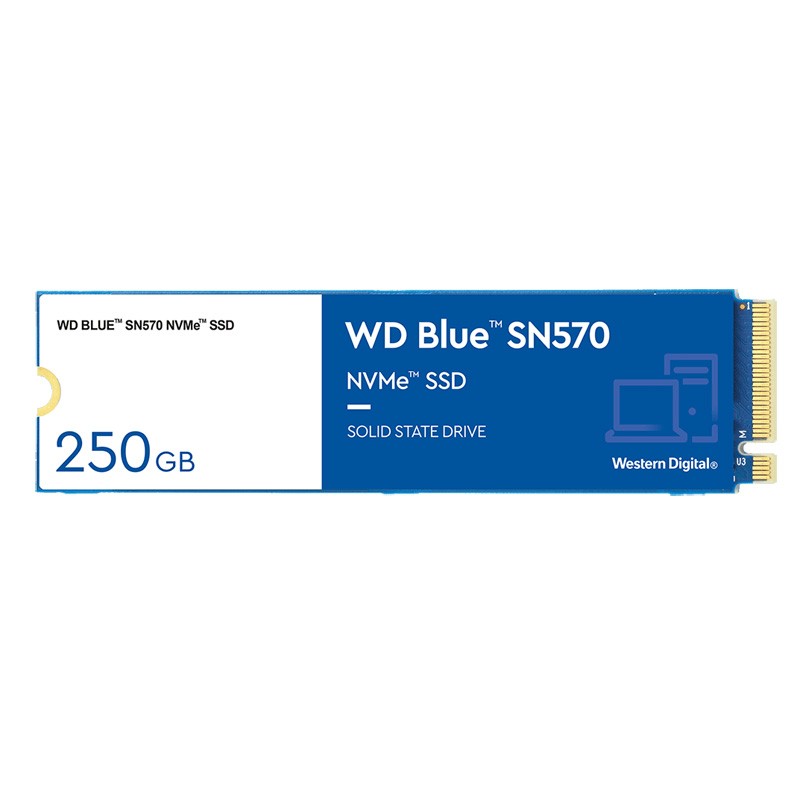 Картинка - 1 Диск SSD WD Blue SN570 M.2 2280 250GB PCIe NVMe 3.0 x4, WDS250G3B0C