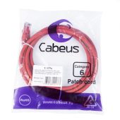 Патч-корд Cabeus UTP кат. 6 красный 2 м, PC-UTP-RJ45-Cat.6-2m-RD-LSZH