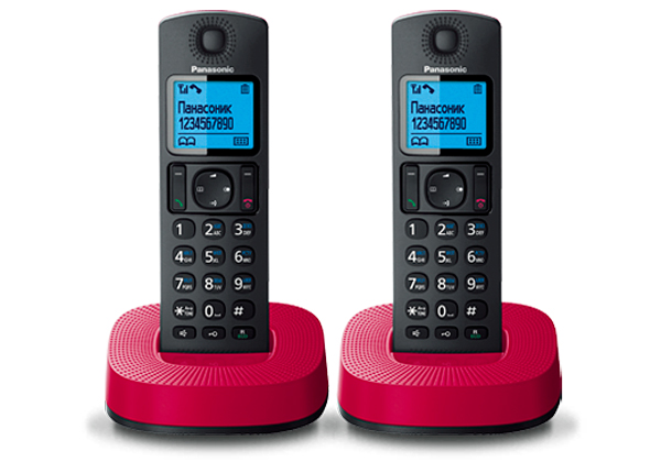 Картинка - 1 DECT-телефон Panasonic KX-TGC312RU Красный/Чёрный, KX-TGC312RUR