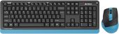 Фото Комплект Клавиатура/мышь A4Tech  Беспроводной чёрный, FG1035 NAVY BLUE