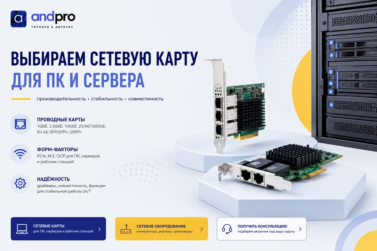 Выбираем сетевую карту для ПК и сервера