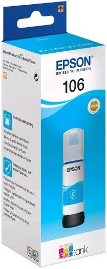 Чернила EPSON EcoTank 106 Струйный Голубой 5000стр, C13T00R240
